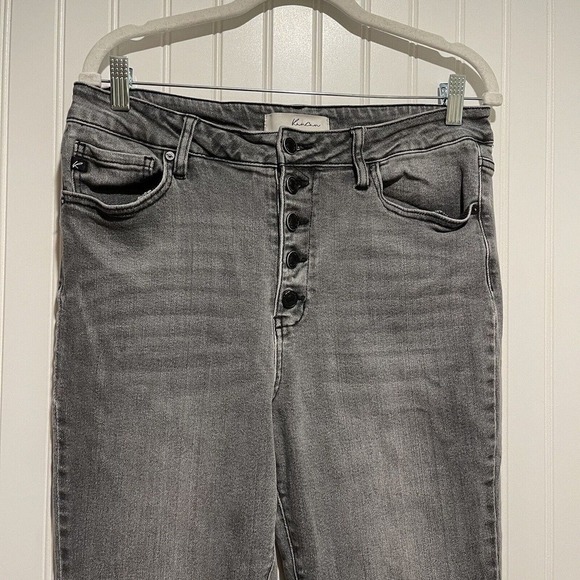 KanCan Grey Rainn Ultra High Rise Flare Jeans Button Fly Size 31 - Picture 3 of 8